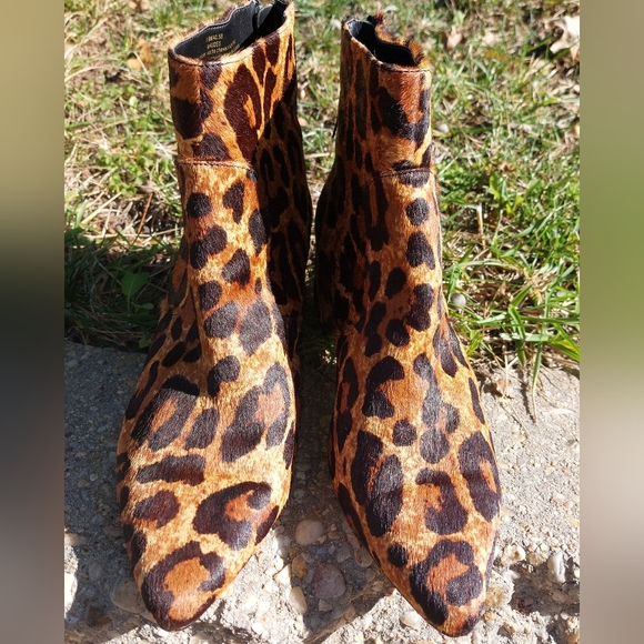 Karl Lagerfeld Shoes - Karl Lagerfeld Brown Leopard Calf Ankle Boot